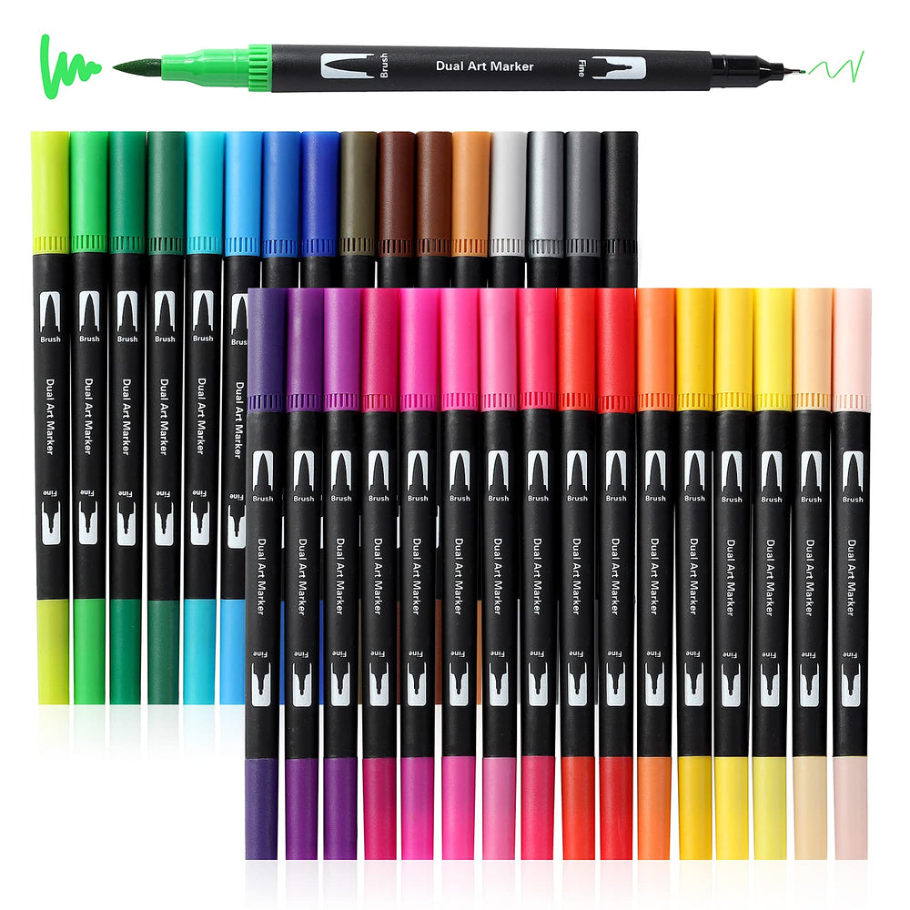 Peablce Art Markers dual tips enable precise outlines and fine details.