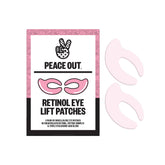 Peace Out Retinol Eye Lift Patches cover the full eye area for smoothing.
