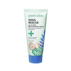 Peach Slices Snail Rescue cream jar close-up for deep hydration and silky skin.