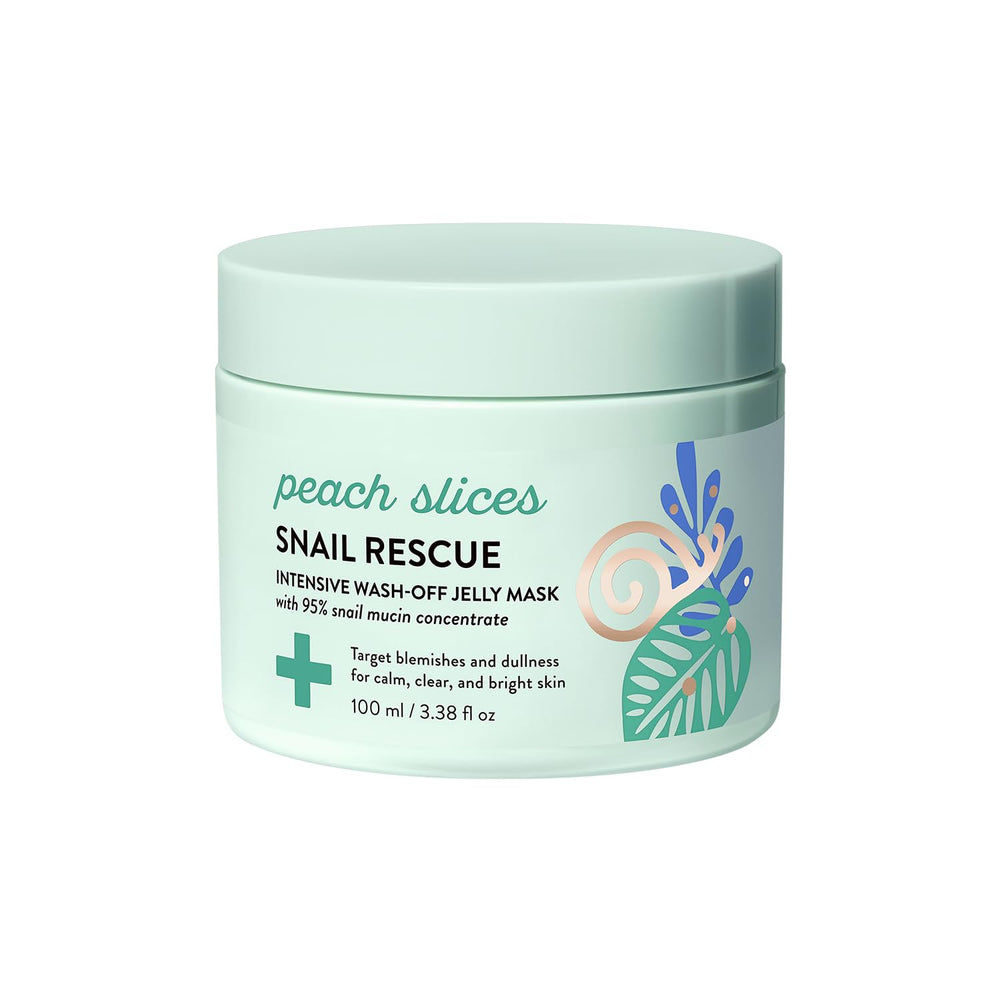 Peach Slices Snail Rescue Mask jar with jelly texture for hydration