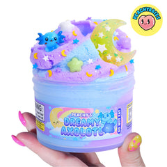 Pastel charms on Peachybbies Dreamy Axolotl Cloud Slime for creative slime adventures