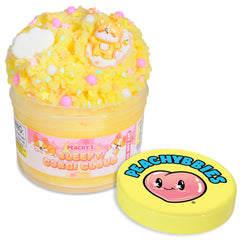 PEACHY Sleepy Corgi Cloud slime jar with drizzly texture for tactile play