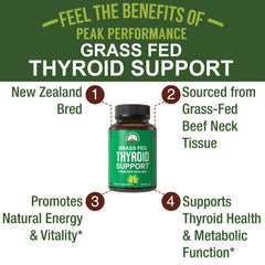 Peak Performance beef thyroid capsules close-up for easy daily use