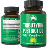 Peak Performance CoreBiome Tributyrin bottle shown for gut health support.