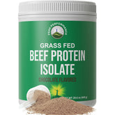 Peak Performance grass-fed beef protein powder bottle for post-workout recovery.