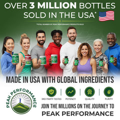 Peak Performance label close-up — USDA Organic certification and clean ingredients
