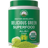 Peak Performance Organic Greens powder bottle ready for daily energy boost