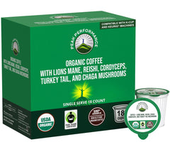 Peak Performance Lion's Mane mushroom pod for a smooth, focused cup.