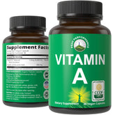 Peak Performance Vitamin A Organic 5000 IU bottle shown for daily immune and skin support
