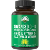 Peak Performance vitamin d 10000 iu with k bottle front view for bone-support potential.