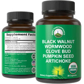 Peak Performance Wormwood bottle demonstrates a gentle detox blend for digestive support.
