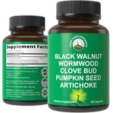 Peak Performance Wormwood Cleanse bottle with capsules for gentle digestive balance.
