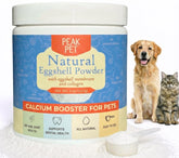 PEAK PET poudre coquilles œuf en bouteille, calcium naturel pour des os forts.
