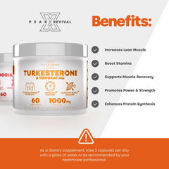 Peak Revival-X ingredients label highlights 1000mg blend and key ingredients.