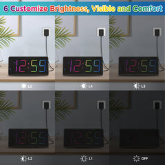 Peakeep clock features 1.8 inch high digits for clear bedside reading