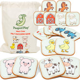 Peapod Play cow card: soft, safe felt for gentle toddler play and early animal recognition.