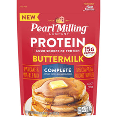 Pearl Milling Company Protein Pancake Mix poured into a skillet for breakfast