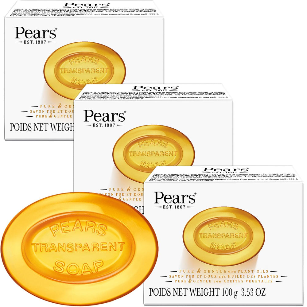Pears pure glycerin soap bar; moisturizes skin with gentle hydration.