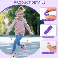 PEASUG jump rope with segmented beads to prevent tangling during practice