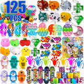 Pebatoor pop fidget toys bundle in bright colors, great for party favors and classroom prizes.