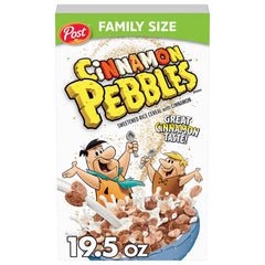 Pebbles Cinnamon PEBBLES cereal bowl showing warm cinnamon aroma and vanilla notes.