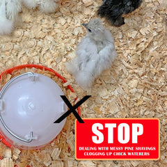 Pecking Order brooder pads in use offer easy replacement for clean brooders.