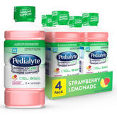 Pedialyte AdvancedCare bottle front with strawberry-lemonade flavor for quick hydration
