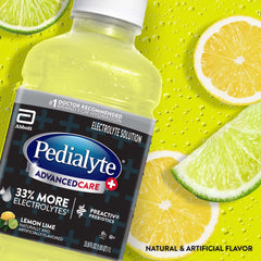 Pedialyte AdvancedCare Plus bottle pour demonstrating easy on-the-go hydration.