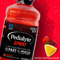 Pedialyte Sport pouring action ready to hydrate during activity.