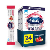 Pedialyte strawberry powder packets for quick hydration and low calories