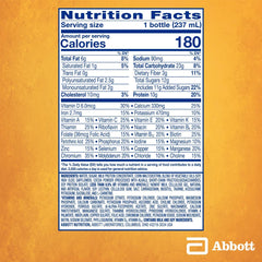 PediaSure SideKicks chocolate ready-to-drink pour emphasizing protein and vitamins.