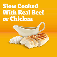 Pedigree Choice Cuts In Gravy serving bowl demonstrates a ready-to-serve adult dog meal.