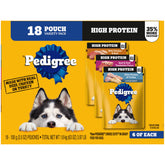 Pedigree Haute Protéine Poche poulet-dinde en sauce, repas complet apprécié pour chiens adultes
