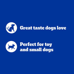 Pedigree Mini Jumbone chewy outer layer with meaty center for training rewards.