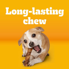 Pedigree Twisty Chews chicken-beef twist close-up shows flavor and texture
