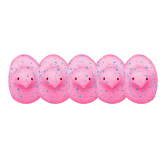 Peeps Cotton Candy Chicks tucked into an Easter basket with blue hues