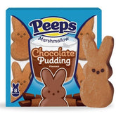 Peeps marshmallow chocolate pudding bunnies in package for a quick snack