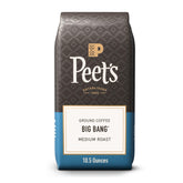 Peet's Big Bang ground bag front view; balanced medium roast for everyday brewing.