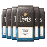 Peet's Big Bang ground coffee six-bag set, front view highlighting value for daily brewing