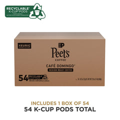 A steaming cup of Peet's Café Domingo medium roast aroma.