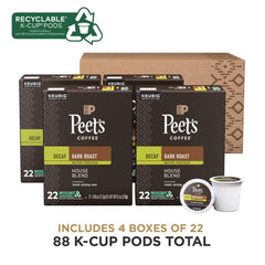 Steaming cup of Peet's Decaf House Blend evokes inviting warmth