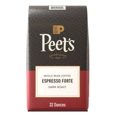 Peet's Espresso Forte dark roast bag with bold aroma for rich mornings.