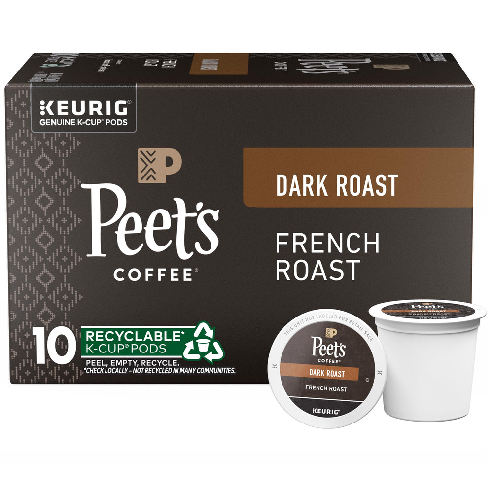 Peet's French Roast K-Cup box of 10 for quick, bold mornings.