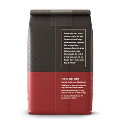 Peet's French Roast bag-label detail emphasizing 100% Arabica origins.