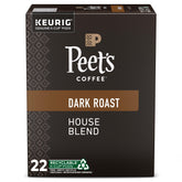 Peet's Coffee House Blend 88-pod box on display for quick morning brews.