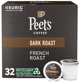 Peet's French Roast pods box 32 showcases bold, convenient daily coffee.