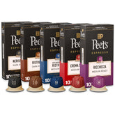 Peet's Ricchezza capsules close-up with balanced aroma for everyday espresso