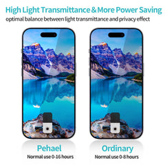 PEHAEL privacy screen closeup with 9H tempered glass feel