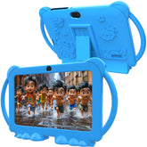 PEICHENG Kids Tablet blue front view with a bright 7-inch IPS display for learning