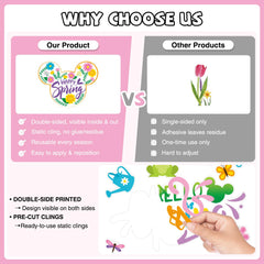 pekeng spring window clings reusable design supports seasonal refresh